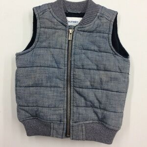 Old Navy Boys Denim Puffer Vest Size 12-18 Months